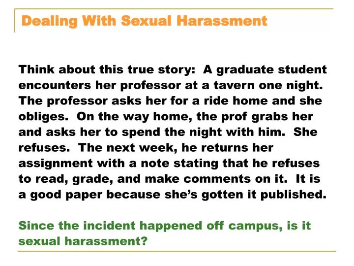 dealing with sexual harassment