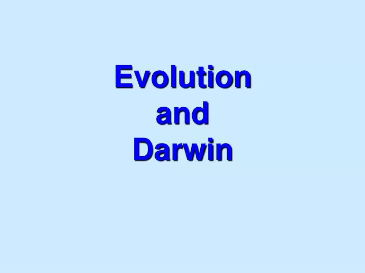 evolution and darwin