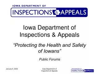 Iowa Department of Inspections &amp; Appeals