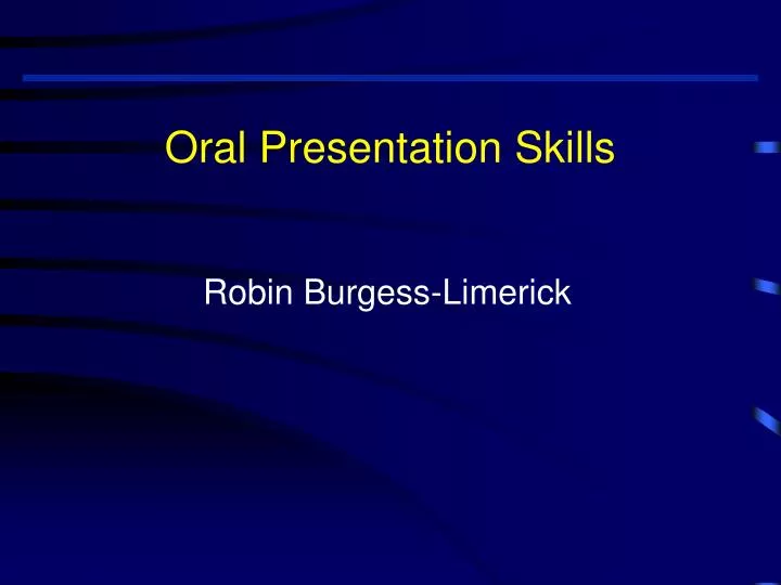 oral presentation skills