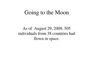 Going to the Moon