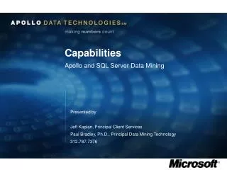 Capabilities Apollo and SQL Server Data Mining
