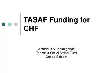TASAF Funding for CHF