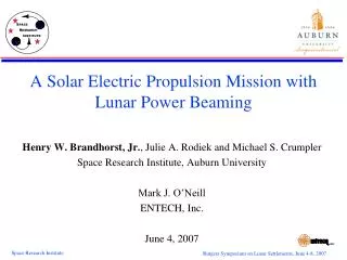 A Solar Electric Propulsion Mission with Lunar Power Beaming