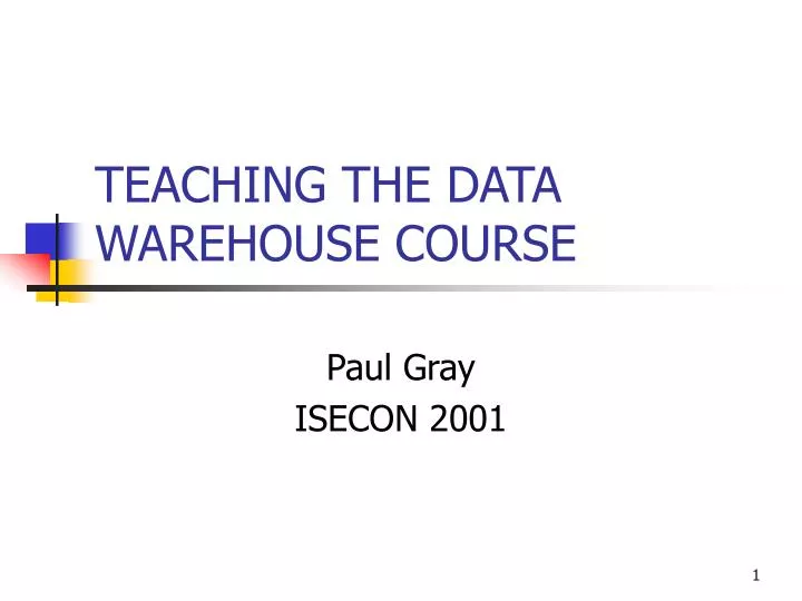 teaching the data warehouse course