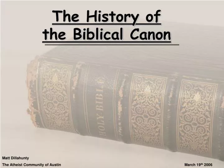the history of the biblical canon