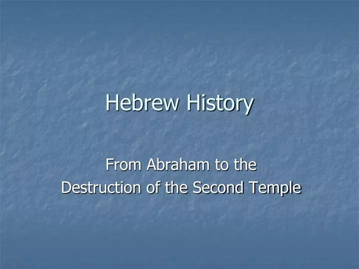 hebrew history