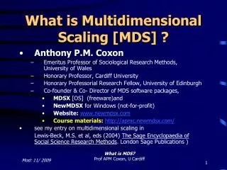 What is Multidimensional Scaling [MDS] ?