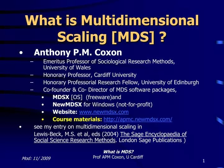 what is multidimensional scaling mds