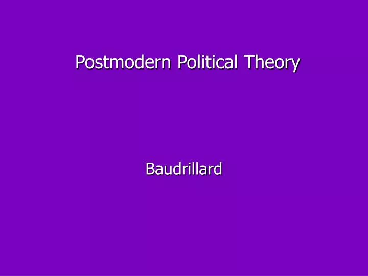 postmodern political theory