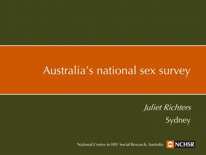 australia s national sex survey