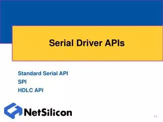 Serial Driver APIs
