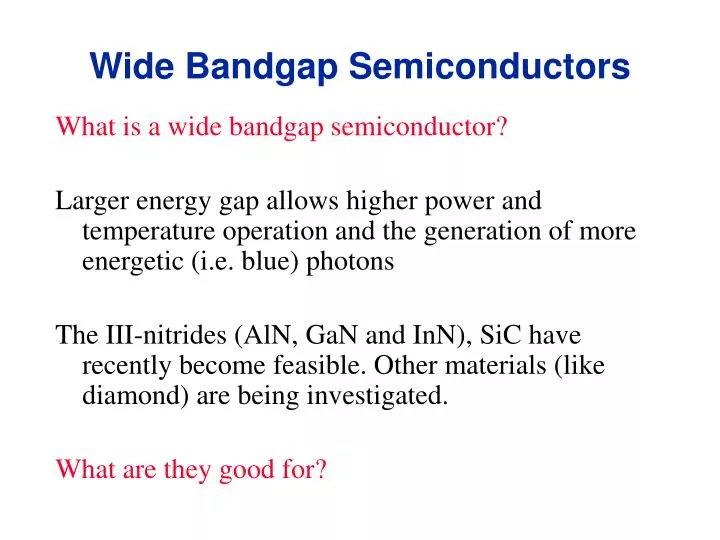 wide bandgap semiconductors