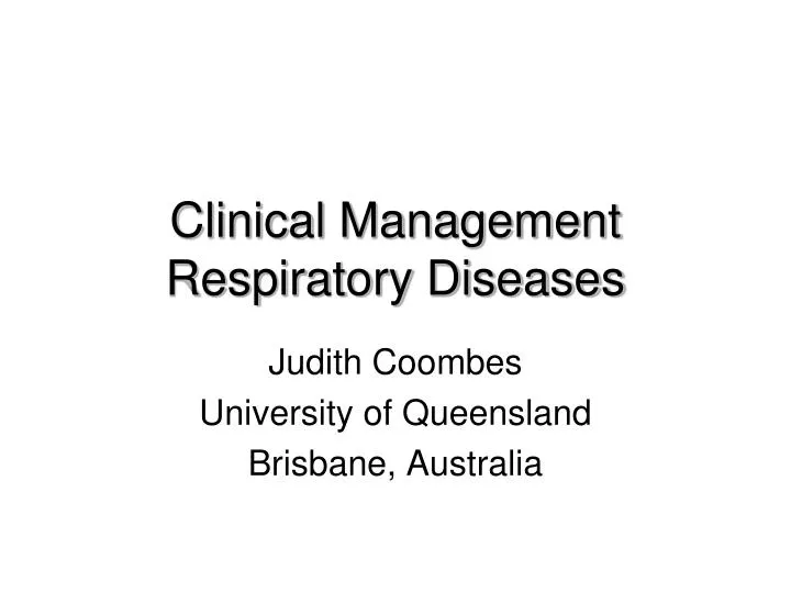 clinical management respiratory diseases