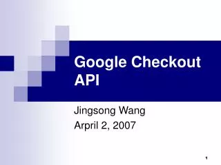 Google Checkout API