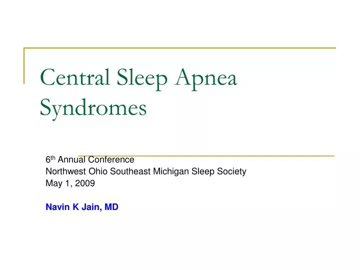 central sleep apnea syndromes