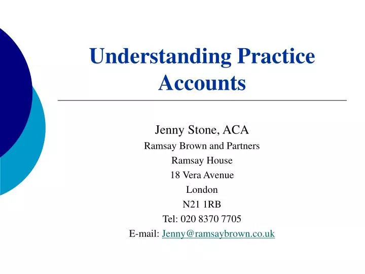 understanding practice accounts