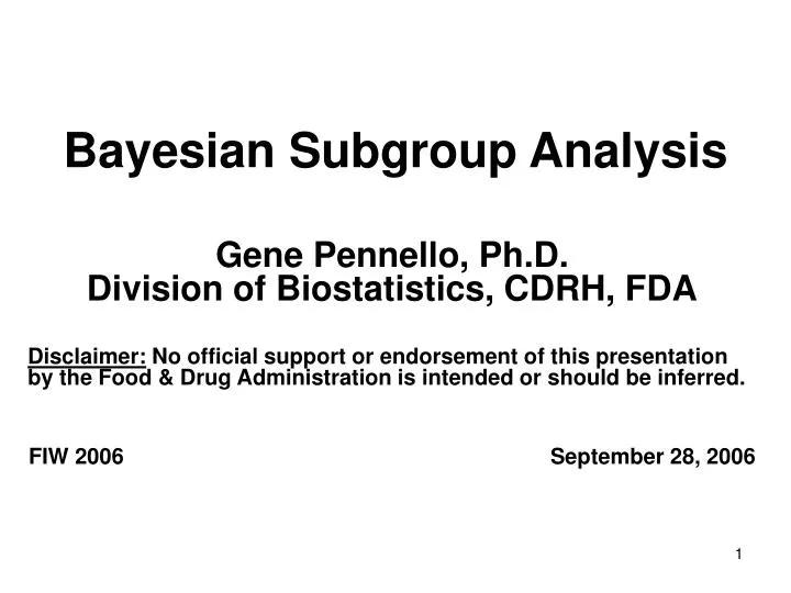 bayesian subgroup analysis