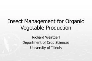 Insect Management for Organic Vegetable Production