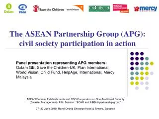 The ASEAN Partnership Group (APG): civil society participation in action