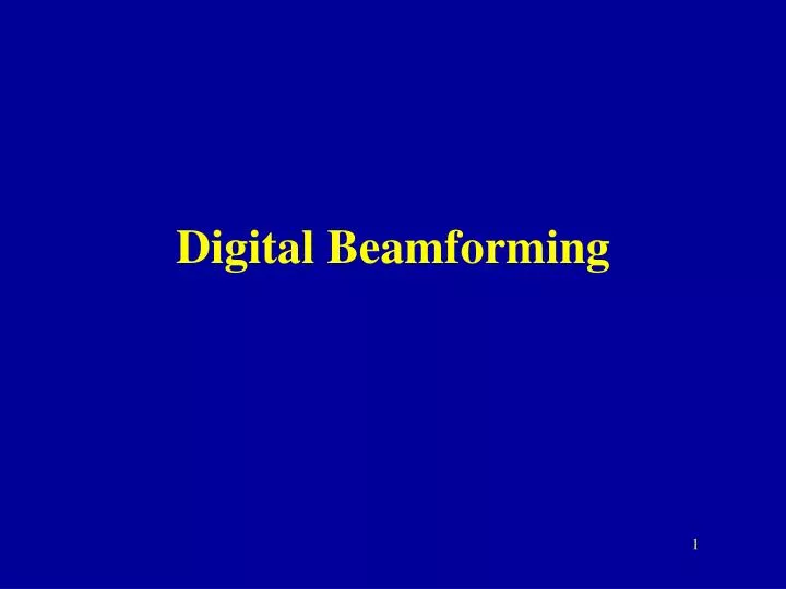 digital beamforming