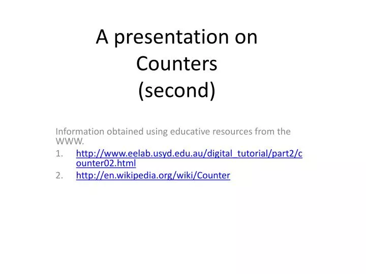 a presentation on counters second