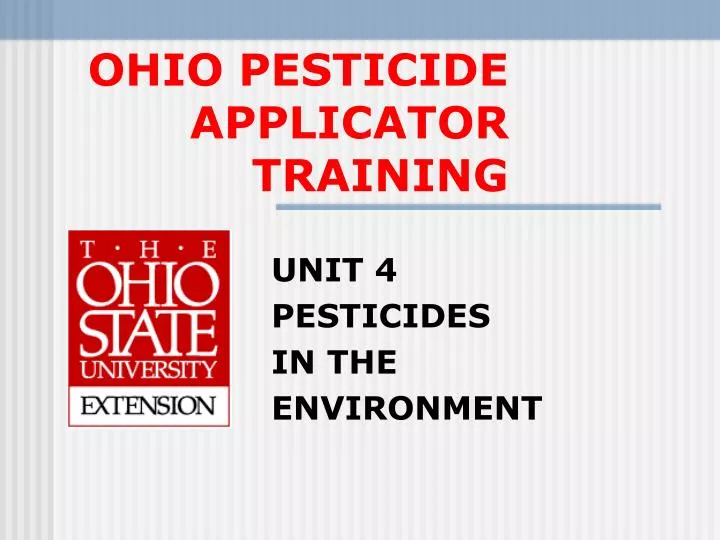 ohio pesticide applicator training