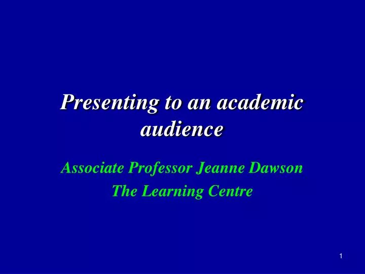 presenting to an academic audience
