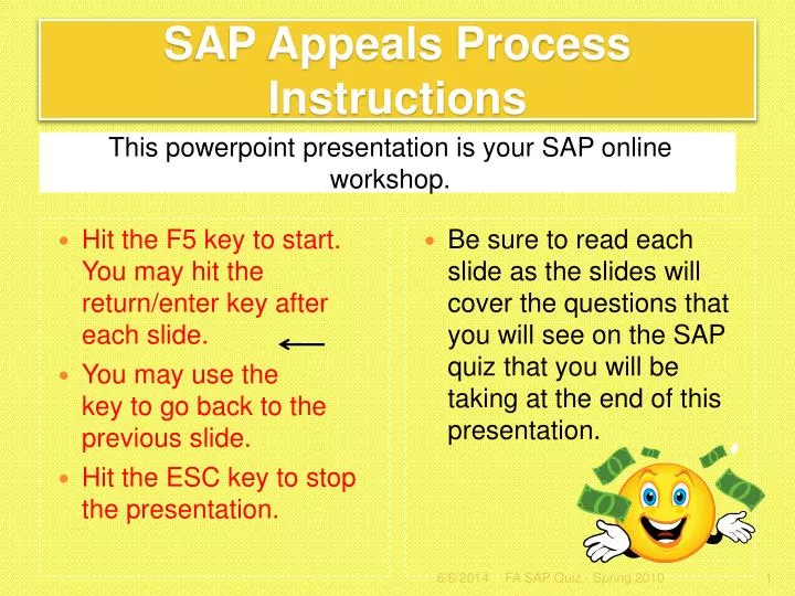 sap appeals process instructions