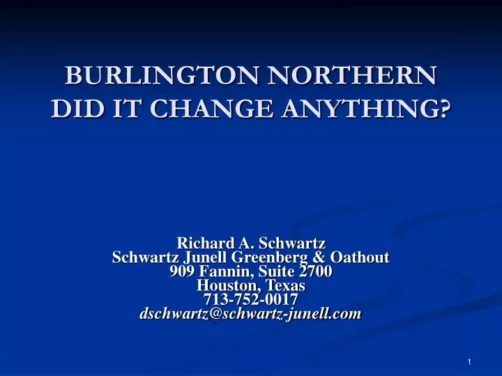 burlington northern did it change anything