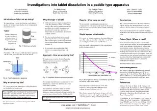 Investigations into tablet dissolution in a paddle type apparatus