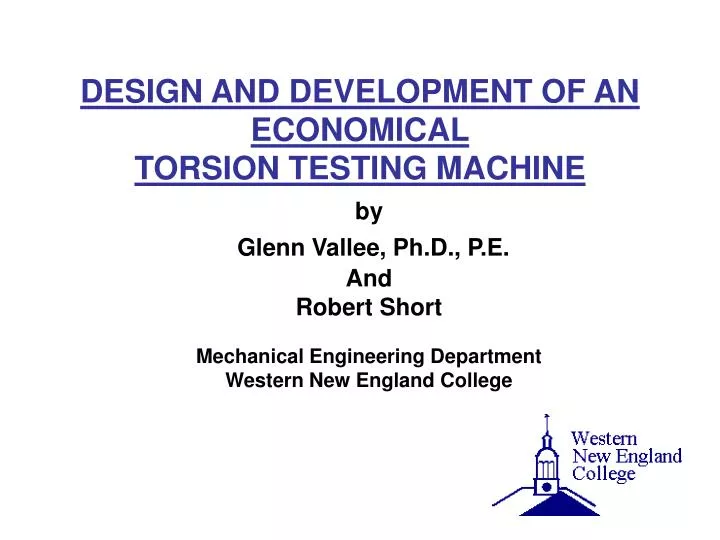 design and development of an economical torsion testing machine
