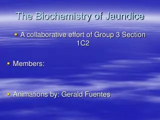 The Biochemistry of Jaundice