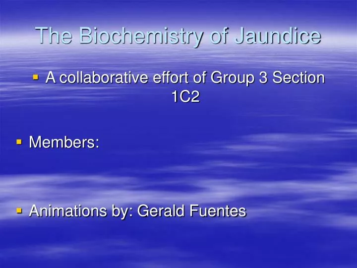 the biochemistry of jaundice