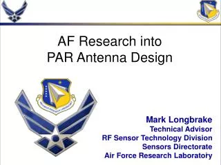 AF Research into PAR Antenna Design