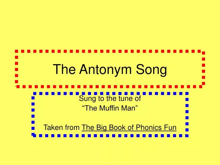 the antonym song