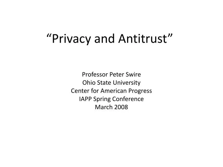 privacy and antitrust