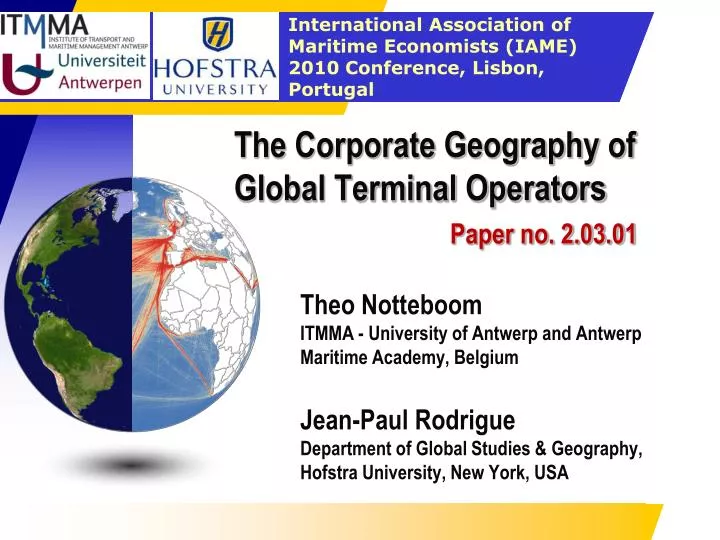 the corporate geography of global terminal operators paper no 2 03 01