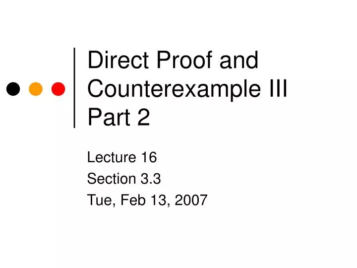 direct proof and counterexample iii part 2