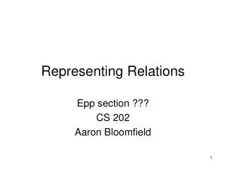 Representing Relations