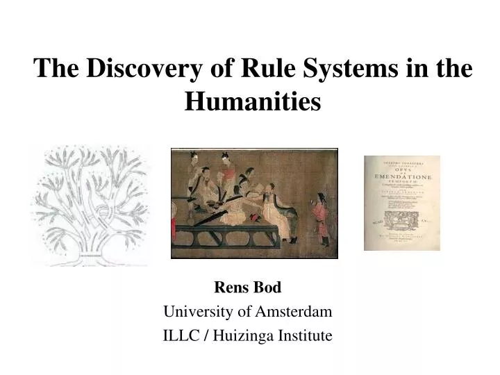 the discovery of rule systems in the humanities