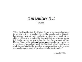 Antiquities Act of 1906