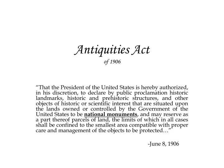 antiquities act of 1906