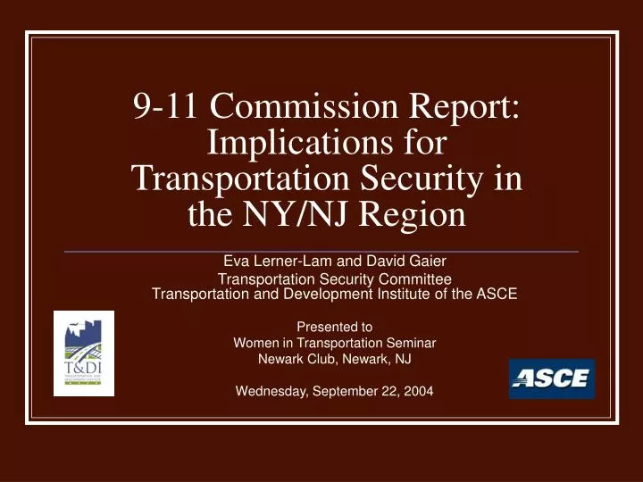 9 11 commission report implications for transportation security in the ny nj region