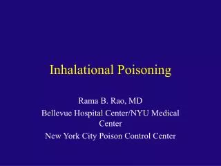 Inhalational Poisoning