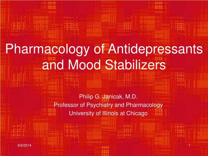 pharmacology of antidepressants and mood stabilizers