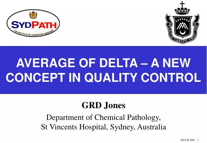 average of delta a new concept in quality control