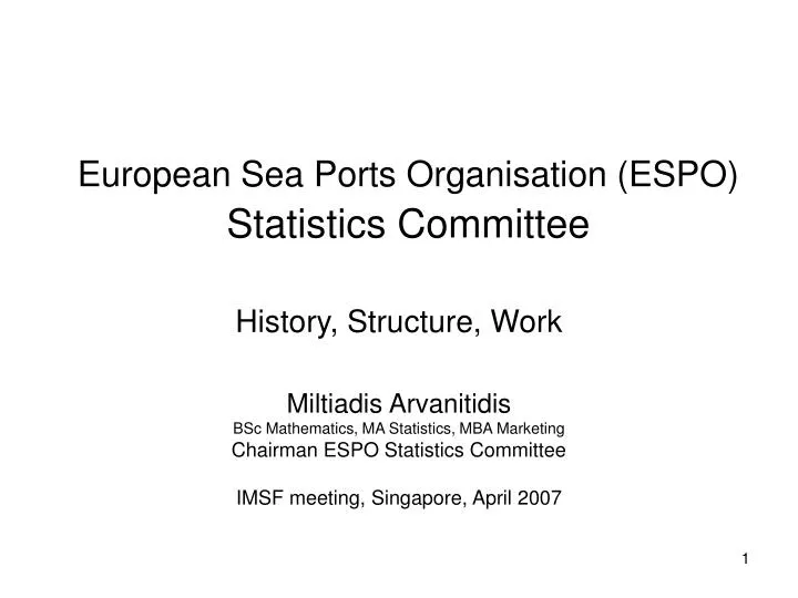 european sea ports organisation espo statistics committee