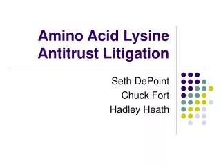 Amino Acid Lysine Antitrust Litigation