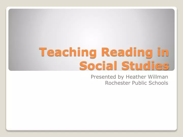 teaching reading in social studies